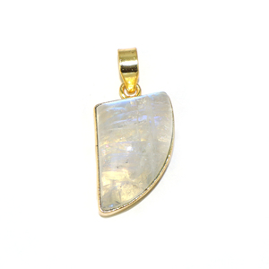 Classic Design Natural White Rambo <b>Moonstone</b> Fancy Shape 22K Plated <b>Pendant</b> Brass Metal Fashionable Jewelry for Girls Wholesale - Product Image 1