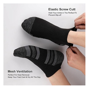 Chaussettes de sport basses pour hommes, chaussettes de course rembourrées, chaussettes de sport respirantes en coton - Product Image 5