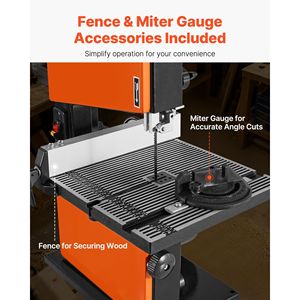 เลื่อยสายพานขนาด 9 นิ้ว มอเตอร์ 1/2 แรงม้า สำหรับงานไม้ แบบตั้งโต๊ะ พร้อมความสูงการตัดสูงสุด 3.5 นิ้ว  ฐานอลูมิเนียมหล่อขนาด 11.8 x 11.8 นิ้ว - Product Image 5