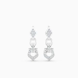 Pendientes de Diamantes Regal Charm Link con Diamante Cultivado en Laboratorio de 0.43 Ct |   En oro amarillo, blanco y rosa de 9 quilates - Product Image 2