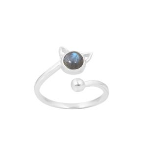 Dernière vente argent naturel Labradorite pierres précieuses bague chat fabrication de bijoux personnalisés pour les femmes cadeau pour elle - Product Image 1