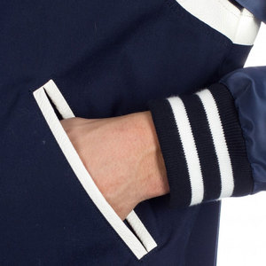 แจ็คเก็ตเบสบอลแบบ Varsity Letterman สำหรับผู้ชายสั่งทำขายส่ง ผ้าแคนวาสทรงบอมเบอร์ คอตั้ง - Product Image 6