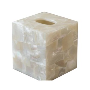 Handmade Wooden Tissue Box with Mother of Pearl Inlay for Home Decor - Product Image 2