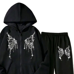 Hot Sale Customized Rhinestone Tracksuit For Sale online Casual Fashion Wear Rhinestone Track suit - Product Image 6