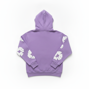Sweat à capuche violet pour femme Tawfiq avec motif imprimé en relief blanc, coupe classique, décontracté, pour l'automne, en tissu tricoté 100 % coton - Product Image 3