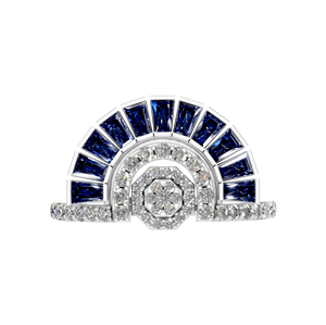 Elegante anillo de diamantes de zafiro natural de Plata de Ley 925 chapado en oro blanco, joyería fina, compra a granel, fiestas de boda de alta calidad - Product Image 3