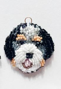 Porte-clés avec portrait de chien en perles, porte-clés commémoratif personnalisé pour animaux de compagnie, porte-clés photo brodé - Product Image 4
