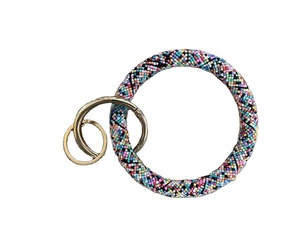 Luxury Handmade Beaded Keychain with Multi-Color Embroidery Design Trendy Bike Purse USB <b>Bag</b> Key Car Decorative Classic Style - Product Image 6