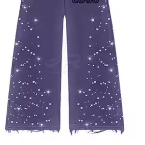Ensemble de survêtement pour homme avec strass, fabrication professionnelle, sweat à capuche et pantalon brillants - Product Image 5