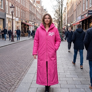 Manteau d'hiver à capuche en polaire sherpa de haute qualité, imperméable, pour sécher et se changer, robe de bain décontractée, grande taille - Product Image 5