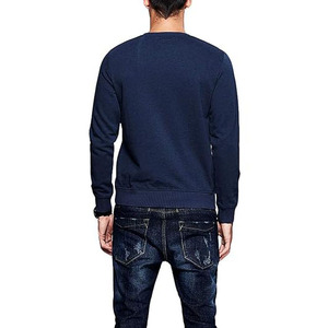 Sudadera de cuello redondo para hombre, color azul marino oscuro, manga larga, informal, para otoño e invierno - Product Image 2