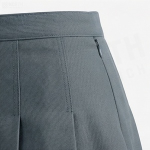 Minifalda Plisada para Mujer, Color Sólido, Cintura Regular, Tejido de Tela, Estilo para Todas las Temporadas - Product Image 5