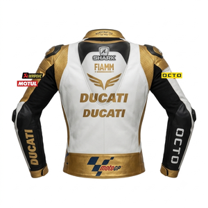 เสื้อแจ็คเก็ตมอเตอร์ไซค์หนังจิงโจ้แบบกำหนดเอง Johan Zarco Rucati MotoCP สำหรับแข่งรถ/เสื้อแจ็คเก็ต CE - Product Image 2