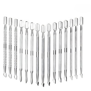 Stainless Steel Double End Nail Cuticle Pusher And Remover <b>Tool</b> For Professional Manicure <b>Pedicure</b> And Nail Care - Product Image 1
