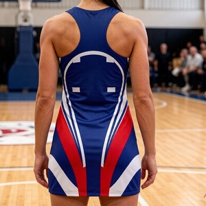 Women Netball Uniform <b>Tank</b> <b>Top</b> <b>Dress</b> Sublimation Print Quick Dry Breathable Teamwear Custom Sportswear 100% Polyester - Product Image 5