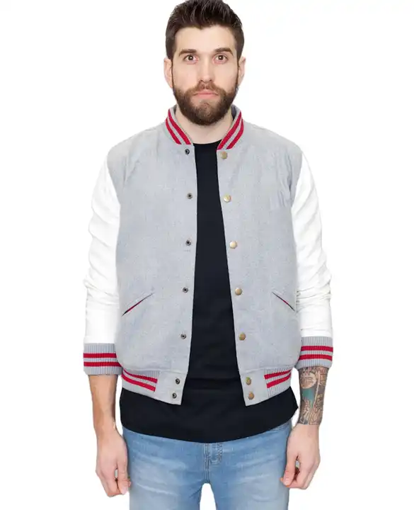 Style College Lettermen Wool & Leather Varsity Jacket with
