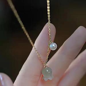 Collar de Plata S925 con Perla de Orquídea Hotan Yuling, Cadena Natural, Estilo Chino, Retro, Lujoso, Simple, para un Público Exclusivo - Product Image 4