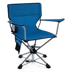 Sedia da Caccia Portatile Pieghevole con Rotazione a 360 Gradi, Portabicchieri in Rete e Tasche Portaoggetti - Product Image 1
