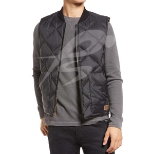 Gilet matelassé léger pour homme, chaud pour l'hiver, avec fermeture éclair, col montant, coupe-vent, poches, pour loisirs et activités de plein air - Product Image 3