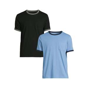 Camiseta Deportiva Personalizada Ville para Hombre, Roja, Manga Corta, Cuello Redondo, Transpirable, Sólida, Casual, con Ribete en Contraste, Poliéster/Algodón, 220g - Product Image 5