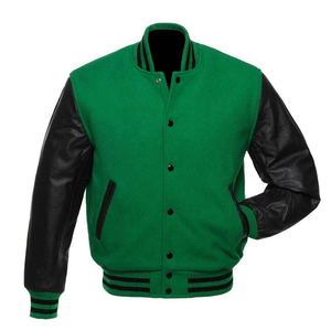 Wool Canvas <b>Jacket</b> Long Sleeve Baseball Varsity <b>Jacket</b> Men High Quality Breathable Windproof Eco-Friendly Plain Blank Varsity - Product Image 2