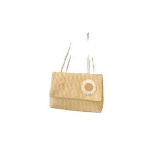 Bolsos de Paja Tejidos con Decoración Floral para la Playa, Bolsos de Hombro de Paja Personalizados para Mujer, Productos al por Mayor - Product Image 1