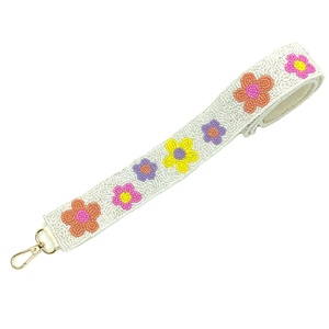 Sangle de sac à main perlée de forme et de conception personnalisées sangles de sac de perles de rocaille de fleurs accessoires de mode - Product Image 1