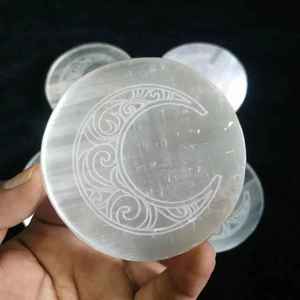 Placa de cristal de selenita grabada de alta calidad al por mayor para meditación, yoga, Reiki, sanación, limpieza de energía espiritual, regalo - Product Image 4