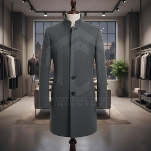 Manteau d'hiver moderne en laine pour homme, style classique de haute qualité, bordure en fourrure, respirant, personnalisable, vente en gros - Product Image 3