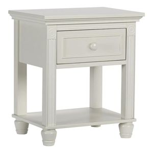 Montana Solid Wood & MDF Modern Farmhouse Nightstand with Drawer-Glaze <b>White</b> <b>Bedside</b> <b>Cabinet</b> for Apartment Bedroom Furniture - Product Image 2