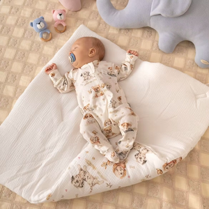 Cotton Baby Wearable <b>Swaddle</b> <b>Blanket</b> Animal Print Soft White <b>Newborn</b> Wrap Sleepwear <b>Swaddle</b> <b>Blanket</b> - Product Image 1
