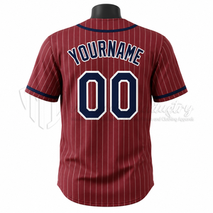 Camiseta de Béisbol Sublimada Personalizada, 100% Poliéster, Malla con Rayas, Uniforme de Equipo, OEM, ODM, Secado Rápido, Transpirable, Tallas Grandes - Product Image 2