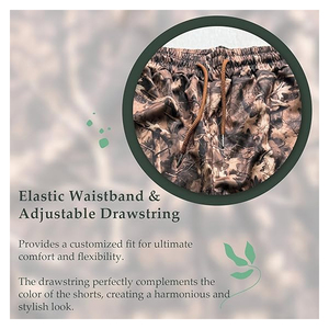 กางเกงขาสั้นลายพรางผู้ชายรุ่นใหม่ล่าสุด สกรีนโลโก้ตามสั่ง ผ้าฝ้ายเนื้อหนา สำหรับออกกำลังกาย วิ่ง ฟิตเนส มีเชือกผูก - Product Image 6