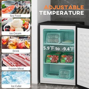 "3 Cu Ft Household/Hotel/RV Upright <b>Freezer</b> with Reversible Door Energy Efficient <b>Silver</b> Single Door" - Product Image 5