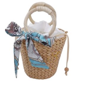 Sac seau en jacinthe d'eau fait main avec bandoulière amovible - Product Image 3