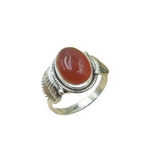 Natural Carnelian Gemstone <b>Ring</b> 925 Sterling Silver Handmade Oval Cabochon Vintage Tribal <b>Statement</b> Jewelry Gift for Unisex Her - Product Image 1