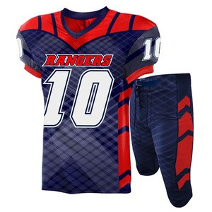 Ensemble de maillots de football américain pour hommes, noir et bleu, col en V, manches courtes, uniforme respirant, coupe athlétique, toutes saisons - Product Image 4