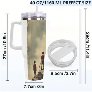 40oz <b>Large</b> Stainless Steel Tumbler With Custom Design For Outdoor Use - Product Image 4