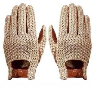 Men’s Genuine Goatskin Leather Motorcycle <b>Gloves</b> <b>Wool</b> Knitted Touchscreen Driving Riding <b>Gloves</b> Durable Car Driving <b>Gloves</b> - Product Image 5