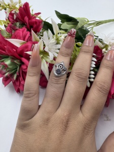 Handmade <b>Crown</b> Set In Silver Plated Amethyst <b>Ring</b> Vintage Round Shape Statement <b>Ring</b> For Women - Product Image 5