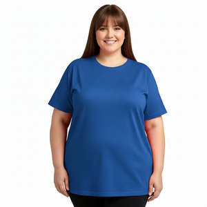 Muestra gratuita: Camiseta de seda transpirable de doble punto con cuello redondo y manga corta, estilo informal de verano, jersey de viscosa y seda. - Product Image 2