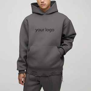 เสื้อฮู้ดดี้ผู้ชายปักลายแบบกำหนดเอง ผ้าฟลีซขนาดใหญ่ สไตล์สตรีทแวร์ สวมหัวแบบลำลอง อุ่นสบายสำหรับฤดูหนาว ผลิตจากผ้าฝ้าย 100% ดีไซน์สวย - Product Image 1