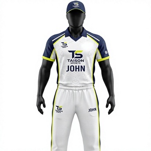 Maillot de cricket pour hommes 240g en polyester interlock premium respirant, bleu roi, blanc et vert lime, avec logo personnalisé par transfert thermique - Product Image 5