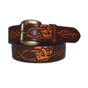 Direct Factory Western Cross Flower Buckle Leather <b>Belt</b> Tooled Strap Texture Waist <b>Belt</b> at Wholesale Price OEM/ODM Accepted - Product Image 4