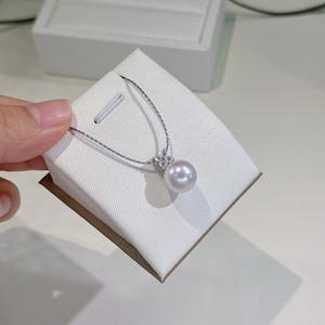 Zhuji Natural Freshwater Pearl Necklace 11-12mm Near Strong <b>Light</b> <b>Edison</b> Clover Pendant Clavicle Chain Fine Pendant Necklaces - Product Image 2