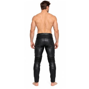 Pantalones de Motocicleta de Cuero Genuino para Hombre, Ajustados, Protectores, de Cuero Vacuno, Venta al Por Mayor - Product Image 5