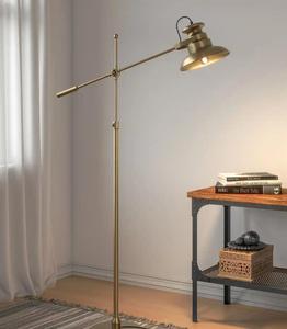 Lámpara de Pie Industrial de Latón con Altura Ajustable, Pantalla de Cúpula, Luz Cálida, Uso Residencial - Product Image 4