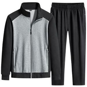 Men's Color Blocking Tracksuit Full Sleeve Zipper Casual Wear Autumn Polyester Cotton <b>Blend</b> Side Pockets Regular Fit - Product Image 2