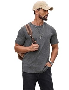 เสื้อยืดผู้ชายสไตล์วินเทจคุณภาพสูง แบบเรียบง่าย แขนสั้น ผ้าฝ้ายอย่างดี ไซส์ใหญ่ ลดราคา - Product Image 4