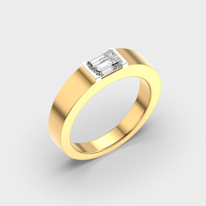 Anillo de Diamante de 1 Quilate con Corte Esmeralda, Chapado en Oro Amarillo de 14K, Certificado IGI, Cultivado en Laboratorio, CVD, VS1, FG, Anillo de Compromiso de Lujo para Mujer - Product Image 3